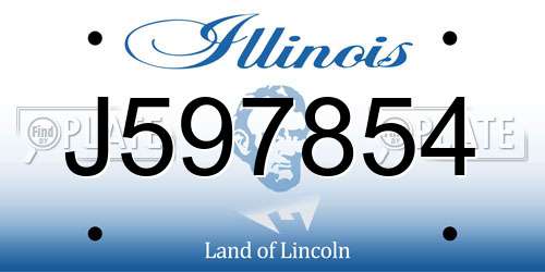 J597854 Illinois License Plate
