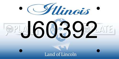 J60392 Illinois License Plate