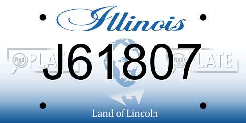 J61807 Illinois License Plate