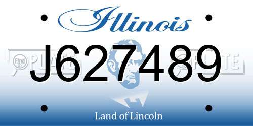 J627489 Illinois License Plate