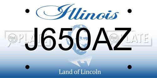 J650AZ Illinois License Plate