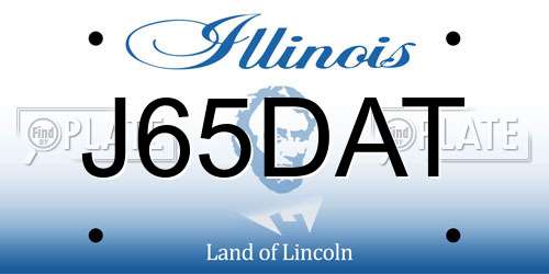 J65DAT Illinois License Plate
