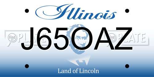 J65OAZ Illinois License Plate