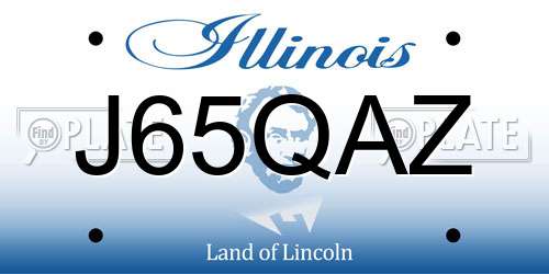 J65QAZ Illinois License Plate