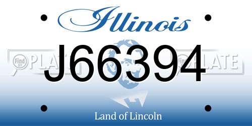 J66394 Illinois License Plate