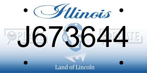 J673644 Illinois License Plate