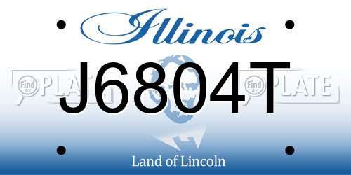 J6804T Illinois License Plate