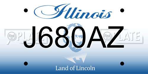 J680AZ Illinois License Plate