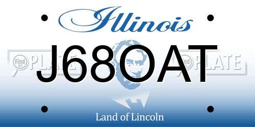 J68OAT Illinois License Plate