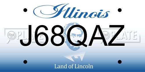 J68QAZ Illinois License Plate