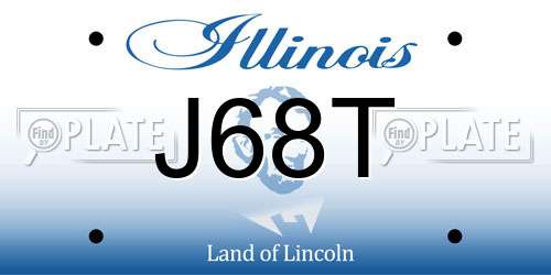 J68T Illinois License Plate