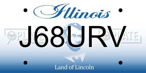 J68URV Illinois License Plate