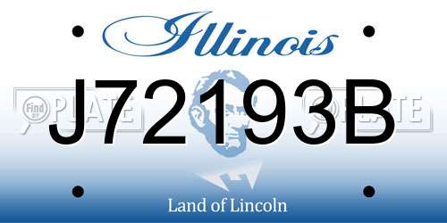 J72193B Illinois License Plate