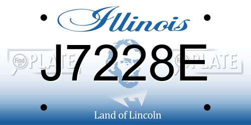 J7228E Illinois License Plate