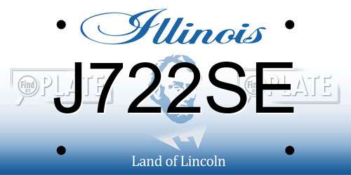 J722SE Illinois License Plate
