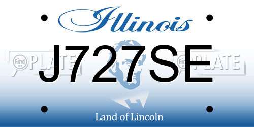 J727SE Illinois License Plate