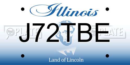 J72TBE Illinois License Plate