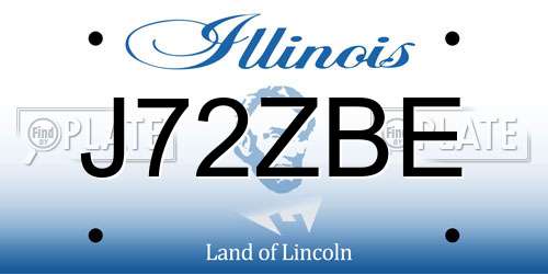 J72ZBE Illinois License Plate