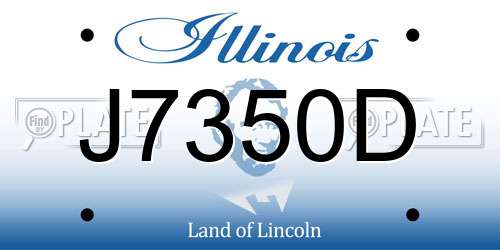 J7350D Illinois License Plate