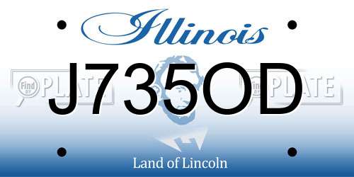 J735OD Illinois License Plate