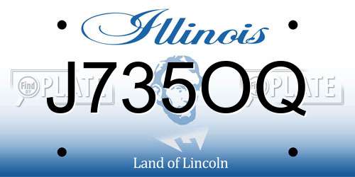 J735OQ Illinois License Plate