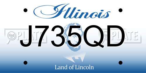J735QD Illinois License Plate