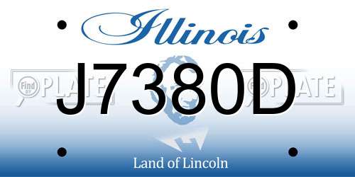 J7380D Illinois License Plate