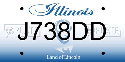 J738DD Illinois License Plate