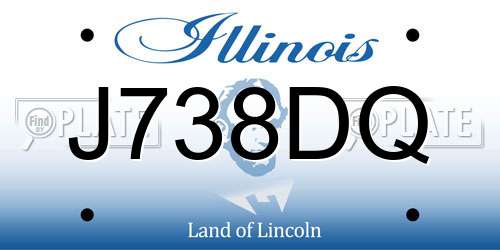 J738DQ Illinois License Plate