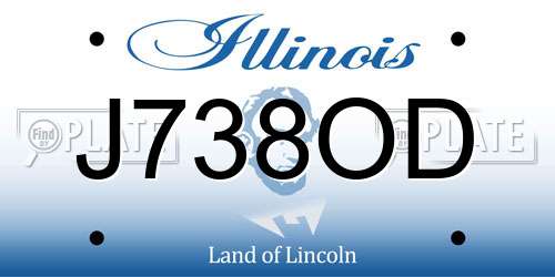 J738OD Illinois License Plate