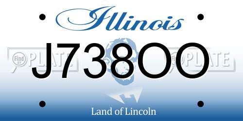 J738OO Illinois License Plate