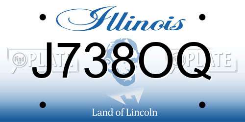 J738OQ Illinois License Plate