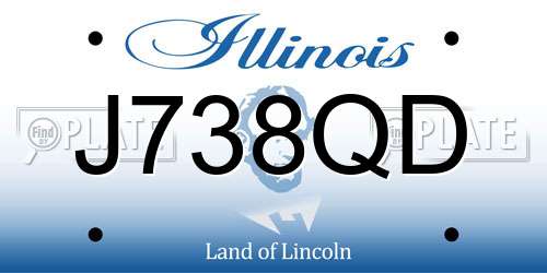 J738QD Illinois License Plate