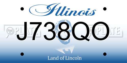 J738QO Illinois License Plate