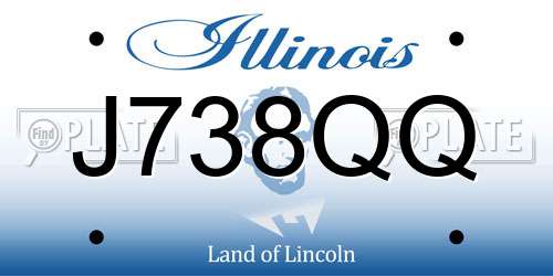 J738QQ Illinois License Plate