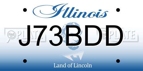J73BDD Illinois License Plate