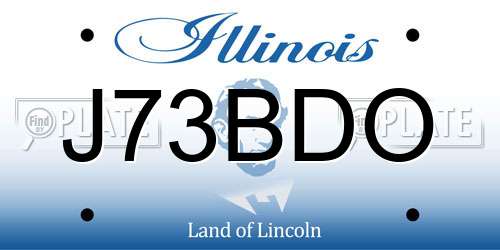J73BDO Illinois License Plate