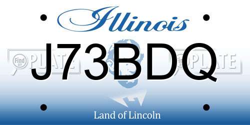 J73BDQ Illinois License Plate