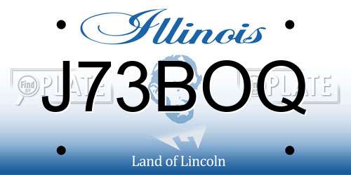J73BOQ Illinois License Plate
