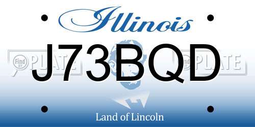 J73BQD Illinois License Plate