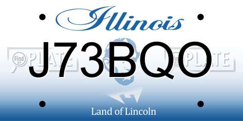 J73BQO Illinois License Plate