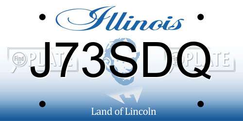 J73SDQ Illinois License Plate