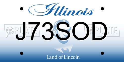 J73SOD Illinois License Plate