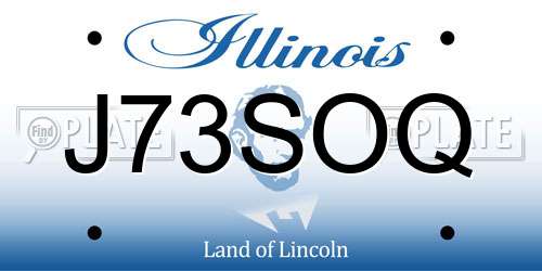 J73SOQ Illinois License Plate