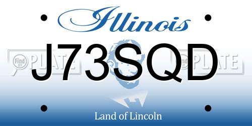 J73SQD Illinois License Plate
