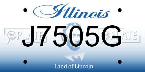J7505G Illinois License Plate
