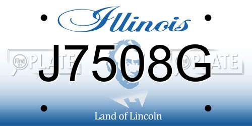 J7508G Illinois License Plate