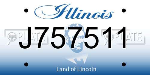 J757511 Illinois License Plate