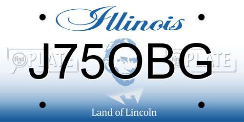 J75OBG Illinois License Plate