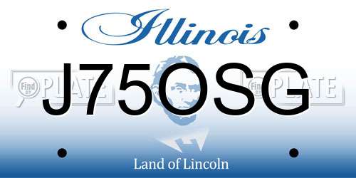 J75OSG Illinois License Plate